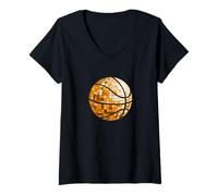 Donna Pallone da Pallacanestro da Discoteca - Pallone da Basket My Maglietta con Collo a V