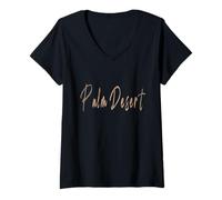 Donna Palm Desert California Vintage design elegante Maglietta con Collo a V