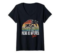 Donna Palma De Mallorca Spagna Palme Vacanza souvenir spagnolo Maglietta con Collo a V