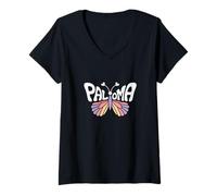 Donna Paloma Butterfly - Personalizzato Carino Nome Word Art Maglietta con Collo a V