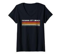 Donna Panama City Beach Florida Design retrò Panama City Beach FL Maglietta con Collo a V