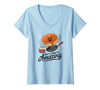 Donna Pancake Lover, You're Flipping Amazing Funny Cake Pun Maglietta con Collo a V