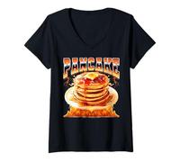 Donna Pancake Pancake Maker 90s Bootleg Style Maglietta con Collo a V
