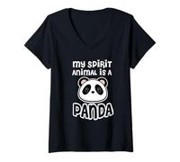 Donna Panda Spirit Animal Panda Love Pandas Maglietta con Collo a V