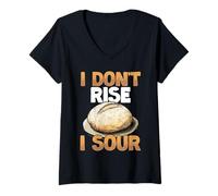 Donna Pane a lievito naturale I Don't Rise I Sour Baker Baking Maglietta con Collo a V