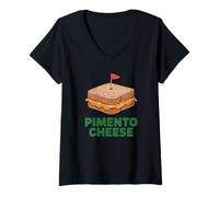 Donna Panino al Formaggio Pimento 1.50 Golf Maglietta con Collo a V