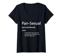 Donna Pansessuale Definizione Pans Pride Consapevolezza LGBTQ Pansessuale Maglietta con Collo a V