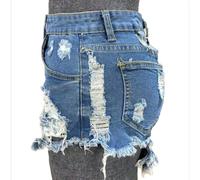 Donna Pantaloncini Jeans Mini Micro Slim Fit Affliggere Strappato Sexy Hot