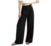 Donna Pantaloni Casuali Piega Lunghi Da Le Vacanze In Spiaggia Nero S
