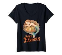Donna Pantam - Mermaid with handpan And a Message 1 - Fan Fun Maglietta con Collo a V