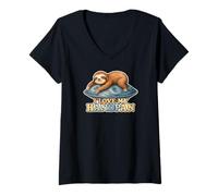 Donna Pantam - Sloth with handpan And a Message 1 - Fan Fun Maglietta con Collo a V