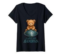 Donna Pantam - Teddy with handpan And a Message 1 - Fan Fun Maglietta con Collo a V