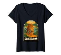 Donna Pantanal Matogrossense Jaguar Brasile Wildlife Art Maglietta con Collo a V