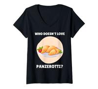 Donna Panzerotti Food Amante Chi non ama i Panzerotti? Maglietta con Collo a V