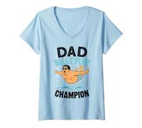 Donna papà Belly Flop Campione Divertente Springboard Diving Maglietta con Collo a V