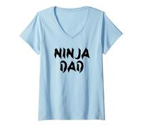 Donna papà Ninja Maglietta con Collo a V