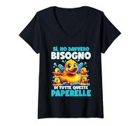 Donna Paperella Ho Davvero Bisogno di Tutte Queste Paperelle Maglietta con Collo a V
