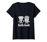 Donna Papille gustative - Funny Foodie Maglietta con Collo a V