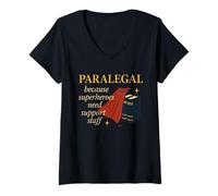 Donna Paralegal Assistente Legale Studio Legale Ricercatore Avvocato Regalo Maglietta con Collo a V
