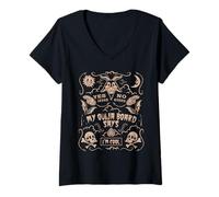 Donna Paranormal Spirit Board I'm Cool Dark Art Tavola Ouija Maglietta con Collo a V