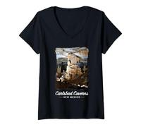 Donna Parco Nazionale Carlsbad Caverns New Mexico Maglietta con Collo a V