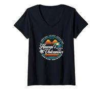Donna Parco Nazionale dei vulcani delle Hawaii Kilauea Mauna Loa Souvenir Maglietta con Collo a V