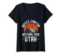 Donna Parco Nazionale del Bryce Canyon Maglietta con Collo a V