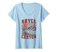 Donna Parco Nazionale del Bryce Canyon Maglietta con Collo a V
