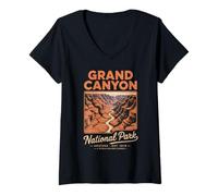 Donna Parco Nazionale del Grand Canyon Arizona Vintage Maglietta con Collo a V