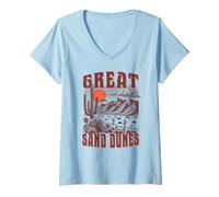 Donna Parco Nazionale delle Great Sand Dunes Maglietta con Collo a V