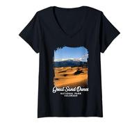 Donna Parco Nazionale delle Great Sand Dunes Maglietta con Collo a V