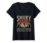 Donna Parco Nazionale delle Smoky Mountains Maglietta con Collo a V