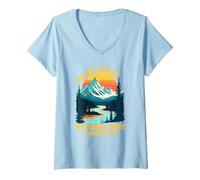 Donna Parco Nazionale di Mount Rainier Washington Souvenir Uomo Donna Maglietta con Collo a V