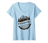 Donna Parco Nazionale di New River Gorge Maglietta con Collo a V