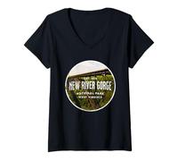 Donna Parco Nazionale di New River Gorge Maglietta con Collo a V