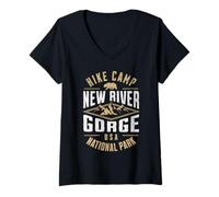 Donna Parco Nazionale di New River Gorge Maglietta con Collo a V