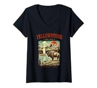 Donna Parco nazionale di Yellowstone Est. 1872 Maglietta con Collo a V