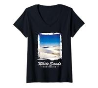 Donna Parco Nazionale White Sands New Mexico Maglietta con Collo a V