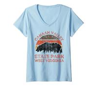 Donna Parco statale della Canaan Valley Maglietta con Collo a V