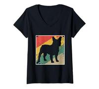 Donna Pardon My French Fun Frenchie Bulldog Cucciolo Animale Amante dei Cani Maglietta con Collo a V