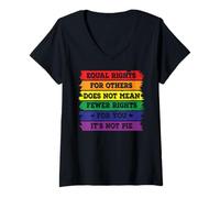 Donna Pari diritti Rainbow LGBT Pride - Gay Ally LGBTQ Pride Month Maglietta con Collo a V