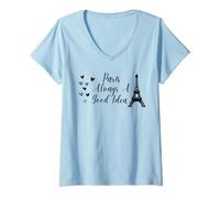 Donna Paris Always A Good Idea Eiffel Tower in France Maglietta con Collo a V