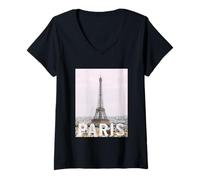 Donna Paris - Eiffel Tower - Aesthetic Design - Classic Maglietta con Collo a V