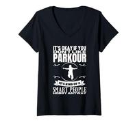 Donna Parkour è per persone intelligenti Parkour divertente Maglietta con Collo a V
