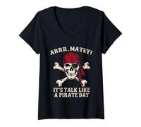 Donna Parla come un pirata Day - Divertente amante dei pirati Maglietta con Collo a V