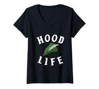 Donna Parodia Robin Hood Life Cool Gangster Nerd Lettura di libri divertenti Maglietta con Collo a V