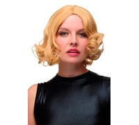 Donna Parrucca 20er 30er Anni Swing Riga IN Mezzo Mosso Caramello Biondo GFW2183