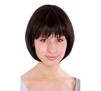 WIG ME UP - Parrucca da Donna/Valletto taglio Caschetto Castano Scuro 1236-4, 20 cm