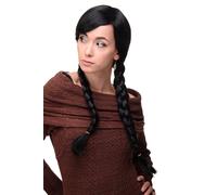Donna Parrucca Cosplay Nero Corde Intrecciate Scolaretta Liscio 3446-1B
