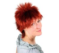 Donna Parrucca Rosso Corto Giocherellona 80er Anni Mullet Stile: 26155-131 25cm